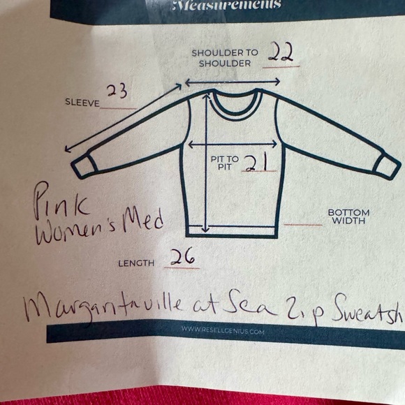 Margaritaville At Sea Pink Zip Up Hoodie Sweatshirt Collectible Women Size Med - Picture 7 of 7